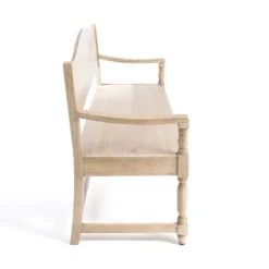 Benches & Ottomans-Kirkland's Home Abby Whitewashed Wood Bench Brown