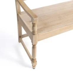 Benches & Ottomans-Kirkland's Home Abby Whitewashed Wood Bench Brown