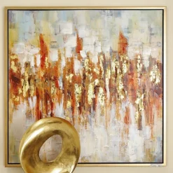 Canvas Art-Kirkland's Home Abstract Color Field Framed Canvas Art Print Red/Gold/Brown