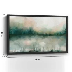 Framed Art-Kirkland's Home Abstract Foggy Marsh Framed Wall Art Tan/Gray/Green