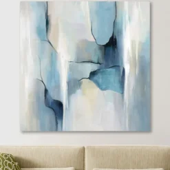 Canvas Art-Kirkland's Home Abstract In Blues Giclee Canvas Art Print Blue/White