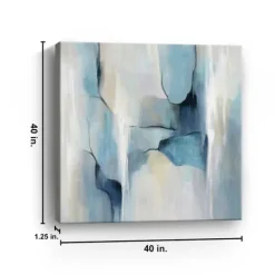 Canvas Art-Kirkland's Home Abstract In Blues Giclee Canvas Art Print Blue/White