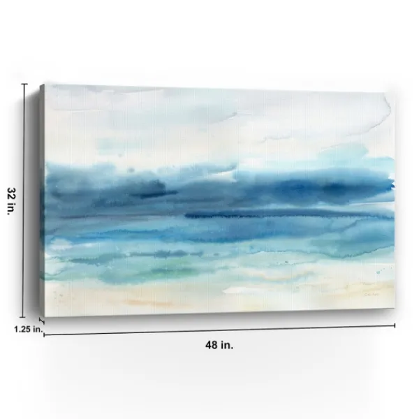 Canvas Art-Kirkland's Home Abstract Indigo Seascape Giclee Canvas Art Print Blue/Green/White