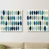 Canvas Art-Kirkland's Home Abstract Leaf Giclee Canvas Art Prints, Set Of 2 Blue/Green