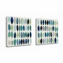 Canvas Art-Kirkland's Home Abstract Leaf Giclee Canvas Art Prints, Set Of 2 Blue/Green