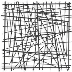 Wall Plaques-Kirkland's Home Abstract Square Metal Wall Plaque Black