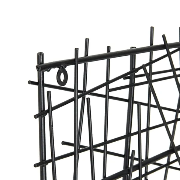 Wall Plaques-Kirkland's Home Abstract Square Metal Wall Plaque Black