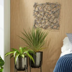Wall Plaques-Kirkland's Home Abstract Tubes Spill Wall Plaque Silver