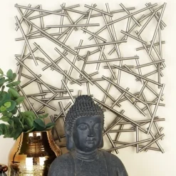Wall Plaques-Kirkland's Home Abstract Tubes Spill Wall Plaque Silver