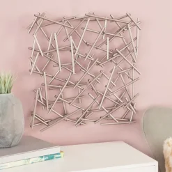 Wall Plaques-Kirkland's Home Abstract Tubes Spill Wall Plaque Silver