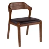 Dining Chairs-Kirkland's Home Acacia Wood And Faux Leather Dining Chair Black