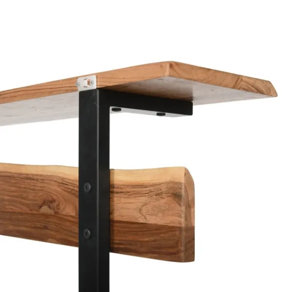 Entryway Furniture-Kirkland's Home Acacia Wood Modern Storage Hooks Hall Tree