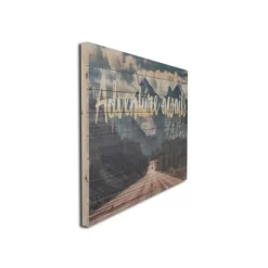 Wall Quotes & Signs-Kirkland's Home Adventure Awaits Wood Art Print Blue/Green
