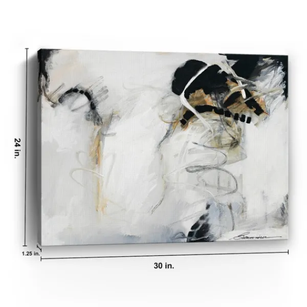 Canvas Art-Kirkland's Home Against All Odds Abstract Canvas Art Print White/Black/Gold