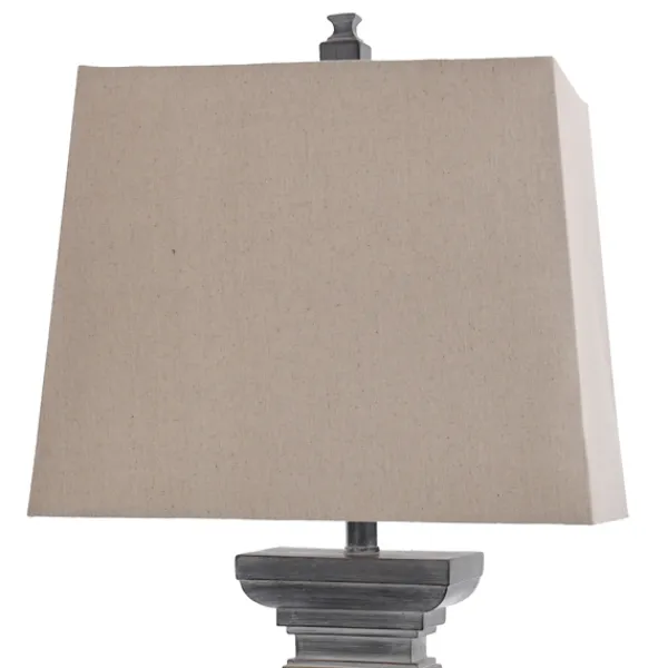Table Lamps-Kirkland's Home Aged Black Candlestick Base Table Lamp, 33 In. White