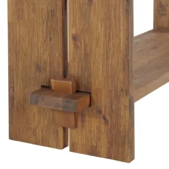 Benches & Ottomans-Kirkland's Home Aged Brown Acacia Wood Board Bench