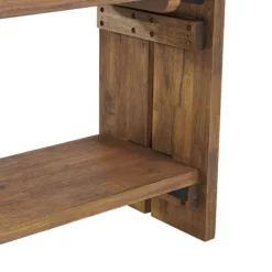 Benches & Ottomans-Kirkland's Home Aged Brown Acacia Wood Board Bench