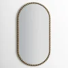 Decorative Mirrors-Kirkland's Home Aged Gold Beaded Frame Metal Wall Mirror