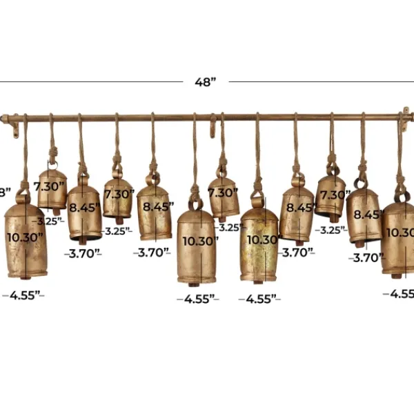 Decorative Accents-Kirkland's Home Aged Round Bells Wall Plaque Gold