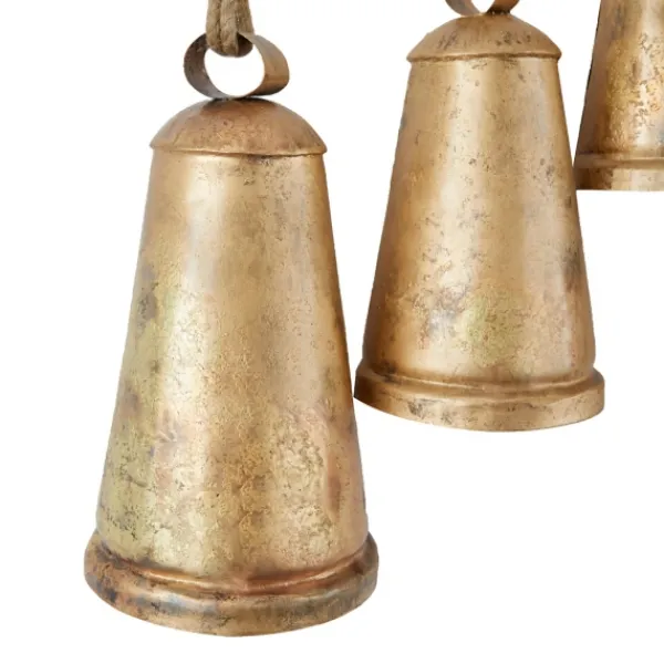 Decorative Accents-Kirkland's Home Aged Triangle Bells Wall Plaque Gold