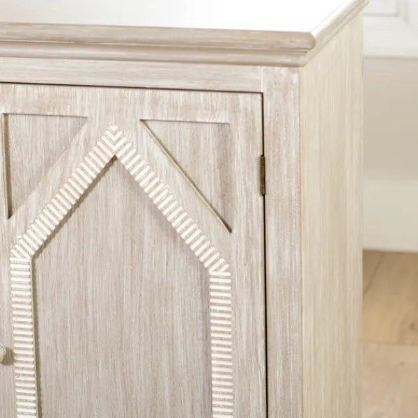 Cabinets & Sideboards-Kirkland's Home Alana Washed 4-Door Cabinet White