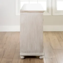 Cabinets & Sideboards-Kirkland's Home Alana Washed 4-Door Cabinet White