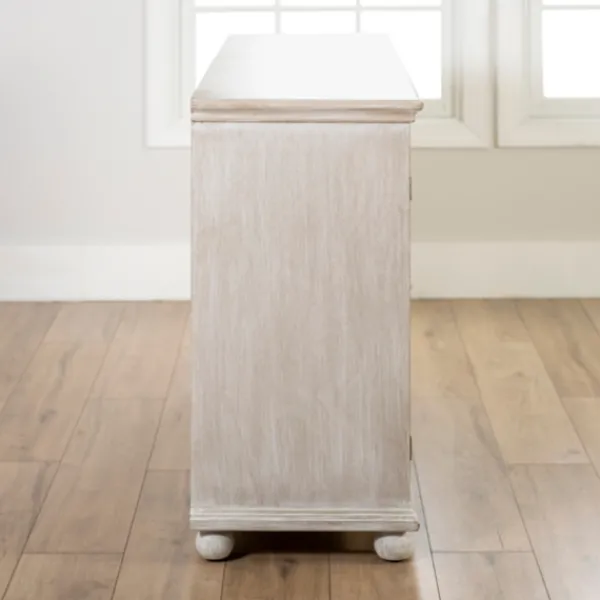 Cabinets & Sideboards-Kirkland's Home Alana Washed 4-Door Cabinet White