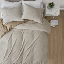 Duvets-Kirkland's Home Alaya 3-Pc. California King Waffle Duvet Set Ivory