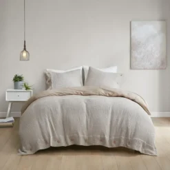 Duvets-Kirkland's Home Alaya 4-Pc. Full/Queen Waffle Duvet Set Tan