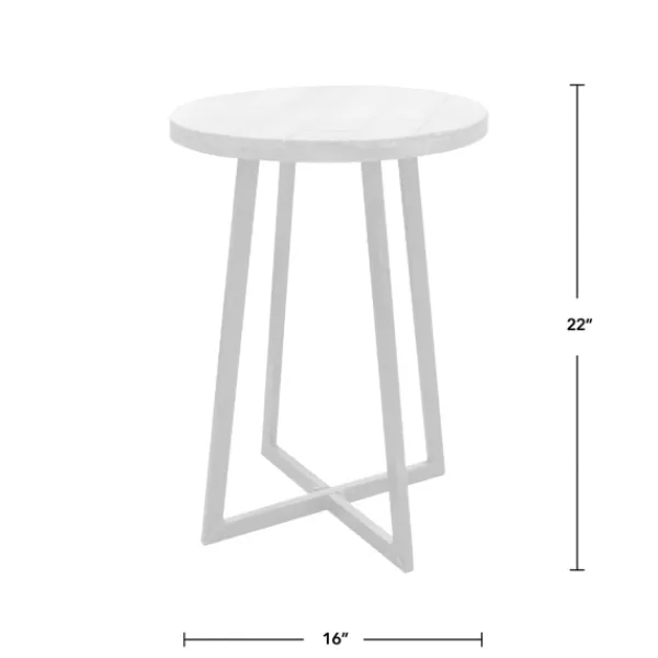 Accent & End Tables-Kirkland's Home Allie Natural Wood And Metal Accent Table Brown/Black