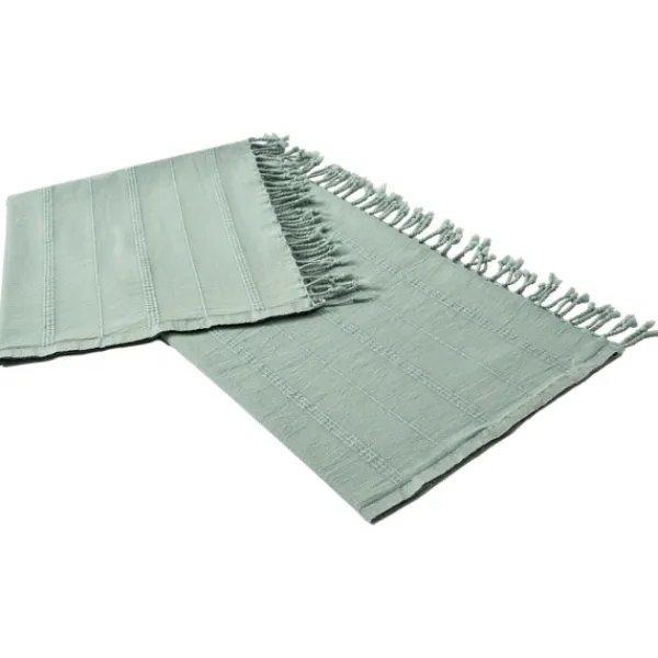 Blankets & Throws-Kirkland's Home Aloe Woven Stripes Cotton Throw Blue