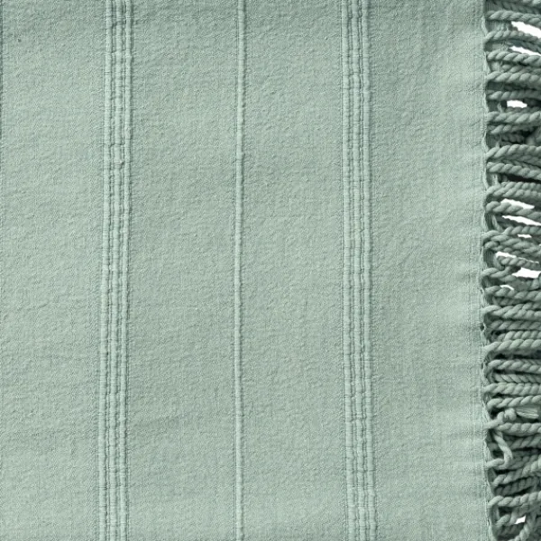 Blankets & Throws-Kirkland's Home Aloe Woven Stripes Cotton Throw Blue