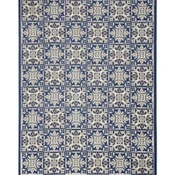 Outdoor Rugs-Kirkland's Home Aloha Blue Geometric Indoor/Outdoor Area Rug, 9X12 Blue/Gray