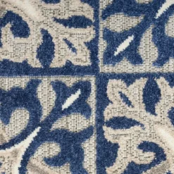 Outdoor Rugs-Kirkland's Home Aloha Blue Geometric Indoor/Outdoor Area Rug, 9X12 Blue/Gray