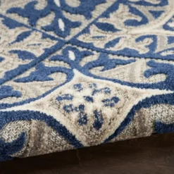 Outdoor Rugs-Kirkland's Home Aloha Blue Geometric Indoor/Outdoor Area Rug, 9X12 Blue/Gray
