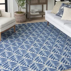 Outdoor Rugs-Kirkland's Home Aloha Botanical Indoor/Outdoor Rug, 3X5 Blue