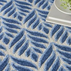 Outdoor Rugs-Kirkland's Home Aloha Botanical Indoor/Outdoor Rug, 3X5 Blue