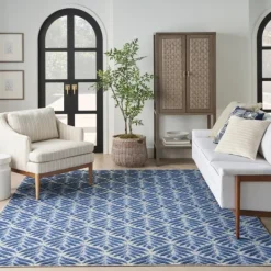 Outdoor Rugs-Kirkland's Home Aloha Botanical Indoor/Outdoor Rug, 3X5 Blue