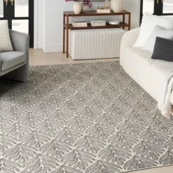 Outdoor Rugs-Kirkland's Home Aloha Botanical Indoor/Outdoor Rug, 9X12 Gray