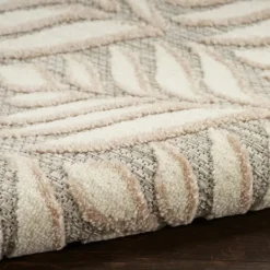 Outdoor Rugs-Kirkland's Home Aloha Ivory Botanical Indoor/Outdoor Area Rug, 5X7 Ivory/Gray