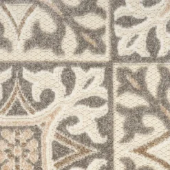 Outdoor Rugs-Kirkland's Home Aloha Ivory Geometric Indoor/Outdoor Area Rug, 3X5 Ivory/Gray