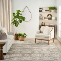 Outdoor Rugs-Kirkland's Home Aloha Ivory Geometric Indoor/Outdoor Rug, 7X10 Ivory/Gray