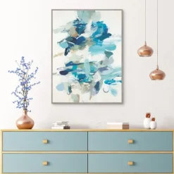 Canvas Art-Kirkland's Home Along The Path Framed Canvas Art Print Blue