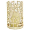 Candle Holders-Kirkland's Home Aluminum Coral Hurricane, 8 In. Gold