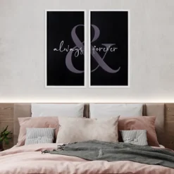 Wall Quotes & Signs-Kirkland's Home Always & Forever Framed Wall Plaques, Set Of 2 Black