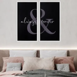 Wall Quotes & Signs-Kirkland's Home Always & Forever Framed Wall Plaques, Set Of 2 Black