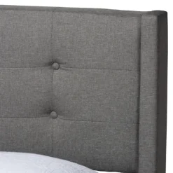 Beds & Headboards-Kirkland's Home Amala Button Tufted Queen Bed Frame Gray
