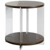 Accent & End Tables-Kirkland's Home Amari Chestnut Acrylic Side Table Brown