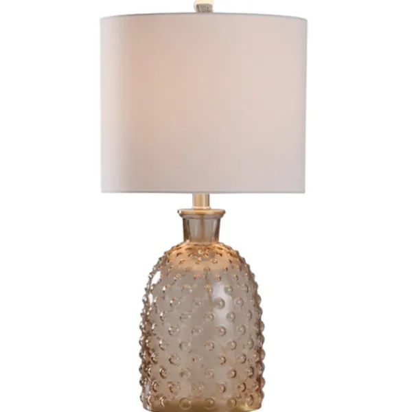 Table Lamps-Kirkland's Home Amber Tinted Glass Jar Table Lamp Tan