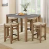 Dining Tables-Kirkland's Home Amber Wood And Faux Concrete Dining Table Brown/Gray